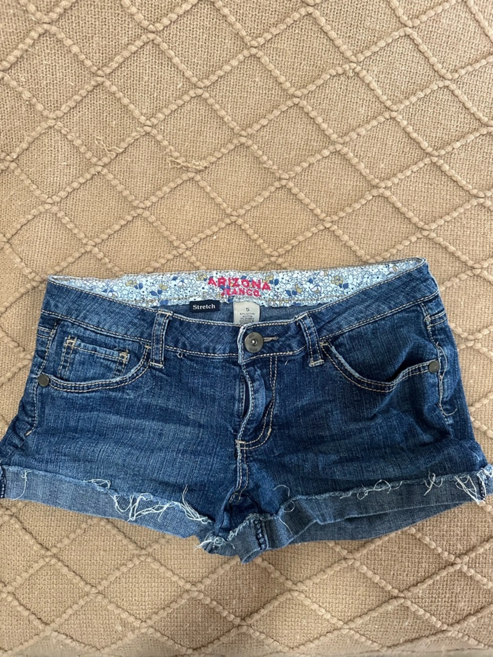 Arizona Jean Company Dark Blue Denim Cutoff Shorts